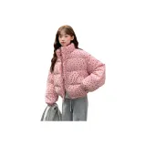 Розовый хлопковый пуховик
