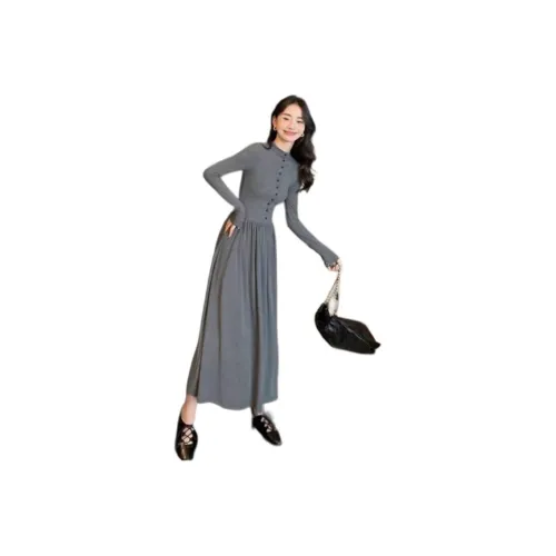 BONAS Длинное платье с длинными рукавами женское