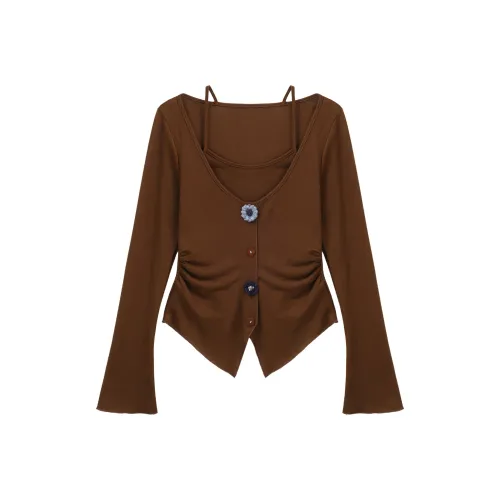 YOUXIANG Карамельный кофейный Женский T-рубашка