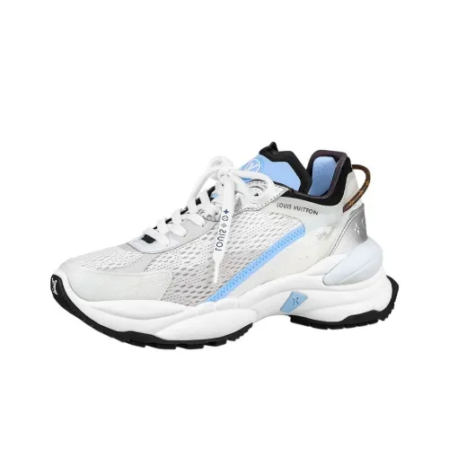 LOUIS VUITTON Run 55 Амортизация Низкий Топ Спортивная Повседневная Обувь Женская Белый Синий