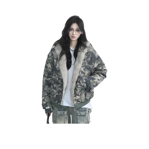 XUBAIHUO Камуфляж Унисекс Пуховики