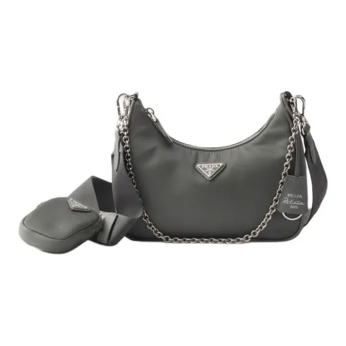 PRADA RE Edition 2005 Нейлоновая Сумка через плечо Женская Цементная