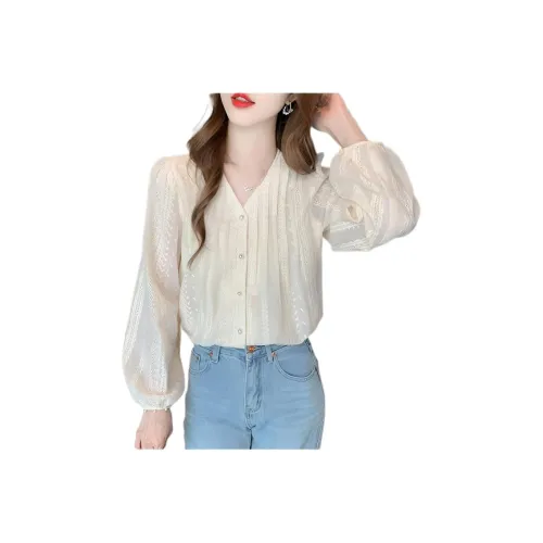 LANGQING Абрикос Женские Рубашки