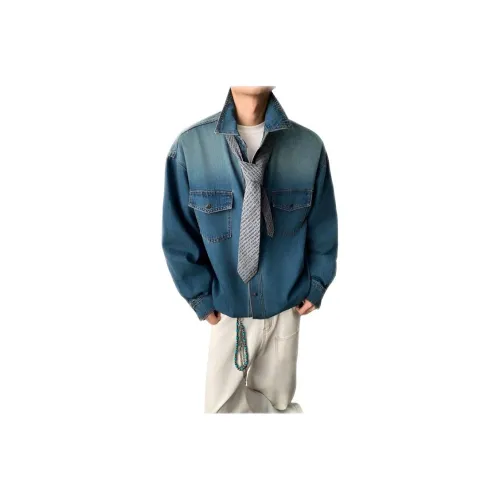 YUNPO Синий Унисекс Рубашки