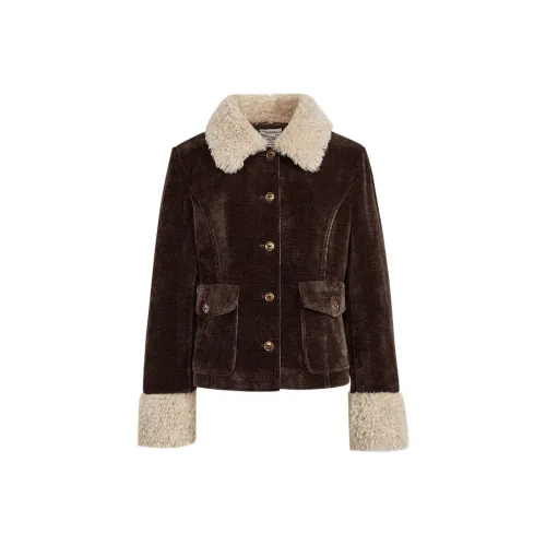 KUOSE Темно-коричневый женский короткий пальто