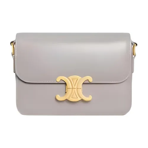 CELINE Teen Triomphe Телячья кожа Сумка через плечо Женская Серый