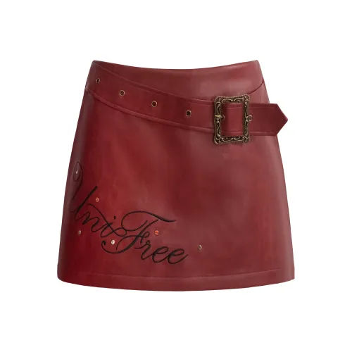 UNIFREE Красный Женские Повседневные Короткие Юбки