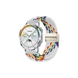 Белый радужный нейлон магнитный ремень