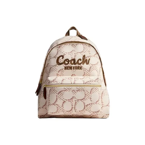 COACH Cargo Ткань Рюкзак Большой Женские Естественный