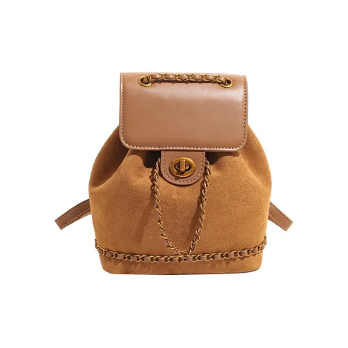 Yi Brigade ПУ (полиуретан) с замшей рюкзак женский коричневый