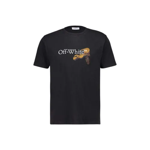 Off Белый Черный Мужские T-рубашки