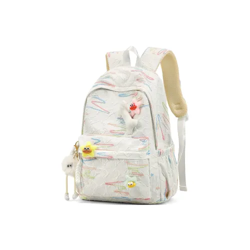 PT'SON Ткань Рюкзак Стандартный Женский Экрю