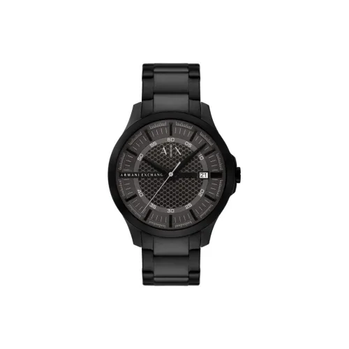 ARMANI EXCHANGEAE Мужские часы Кварцевый механизм Стальной ремешок Черный циферблат