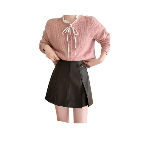 Mu Xiao Xin Кожаные короткие юбки Женские