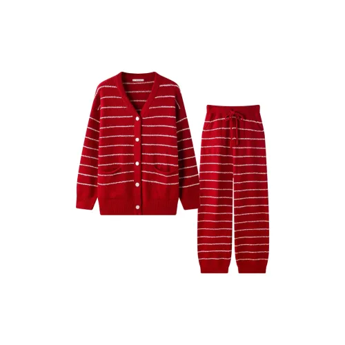 MEITENG Красный R25561 Женские Пижамные комплекты для женщин