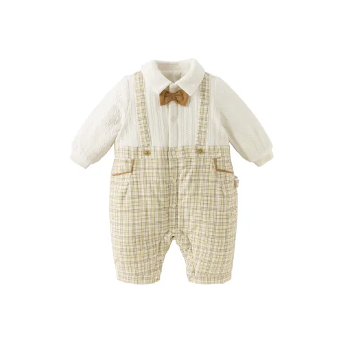 DAVE BELLA Желтый Белый Клетка Kids Комбинезоны Ползунки