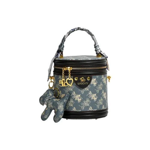 OUBOTE Корова Кожа Ведрообразная Сумка Женская Синий Розовый