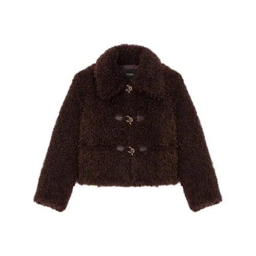 Maje Темно-коричневые женские бархатные куртки