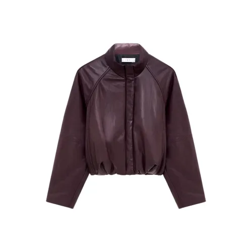 IRO NIGHT Бургунди Женские Кожаные Куртки