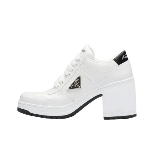 PRADA Downtown Грубый каблук Высокие каблуки 8 см Женские Белые