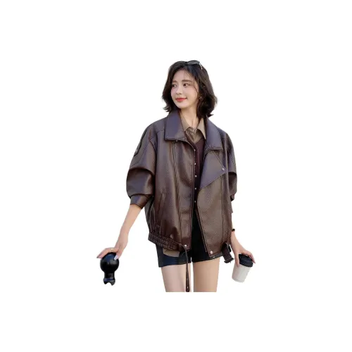 H YXIANG Кожа Куртка Женская