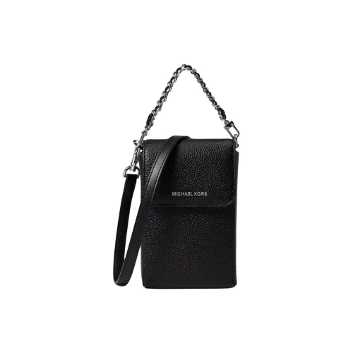 MICHAEL KORS Jet Set Зернистая текстура кожа Личи Коровья кожа Чехол для телефона Сумка через плечо Маленькая Женская Черная