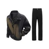 Чёрная куртка + чёрные джинсы