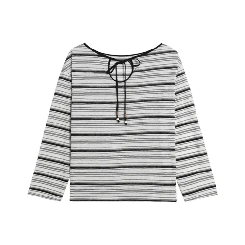 CENGXIAOXIAN Черно-белые полосы Женская трикотажная одежда