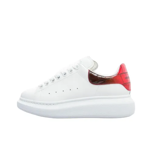 Alexander McQueen OVERSIZED Низкий Топ Стильные Скейтбординги Женские Белые Красные