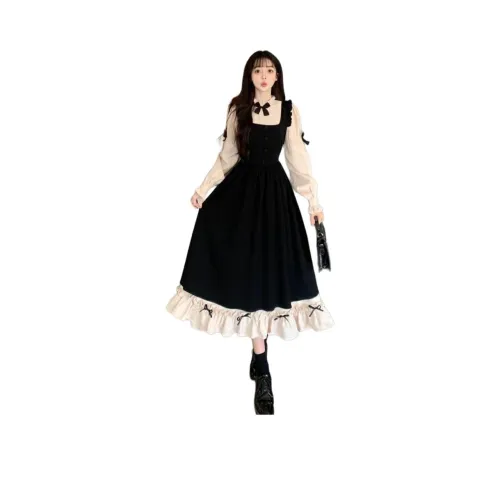 BONAS Длинное платье с длинными рукавами женское