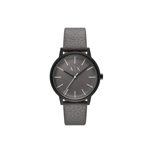 ARMANI EXCHANGEAE Men's Watches Кварцевый механизм Кожаный ремешок Серый циферблат