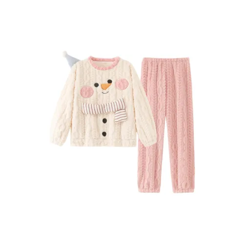 OEING Пудра Снеговик Комплекты одежды Женские Пижамные комплекты