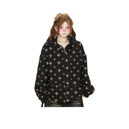 Mu Xiao Xin Черный Женский Свитшот