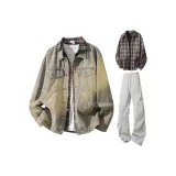 Washed Yellow Clay + Light Gray Pants + Black Gray Checked Shirt  
Вымытый Желтый Глина + Светло-Серые Штаны + Черно-Серая Клетка Рубашка