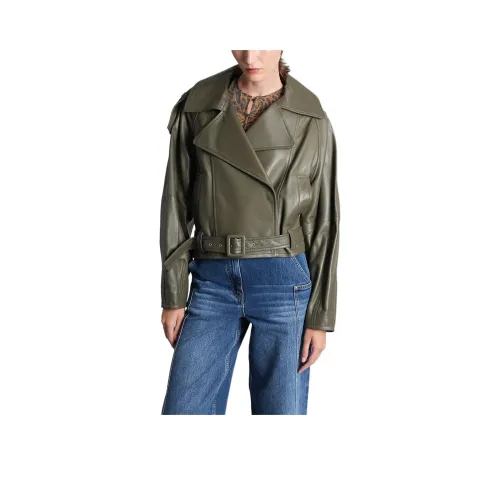 IRO NIGHT Зеленый Женские Кожаные Куртки