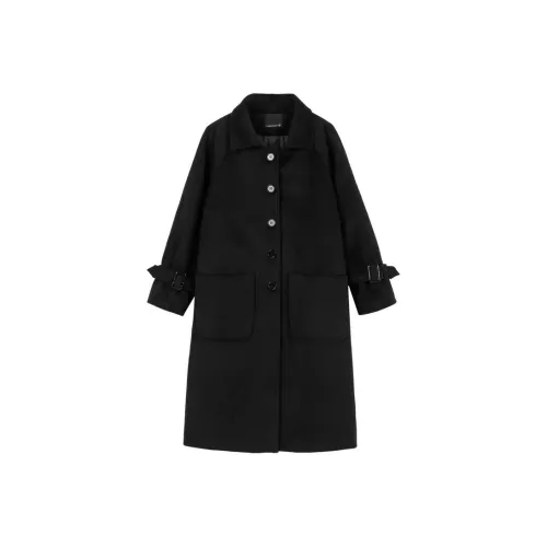 GOSO Черная подкладка Wa Утолщенный Шерстяной Пальто Женское Пальто