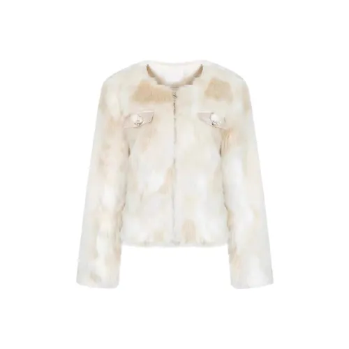 QIAOMONVHAI Абрикос Женские Меховые изделия