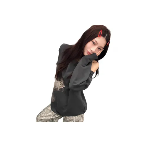 LANGQING Темно-серый Giveaway Бренд Наклеенный Женские Свитшоты