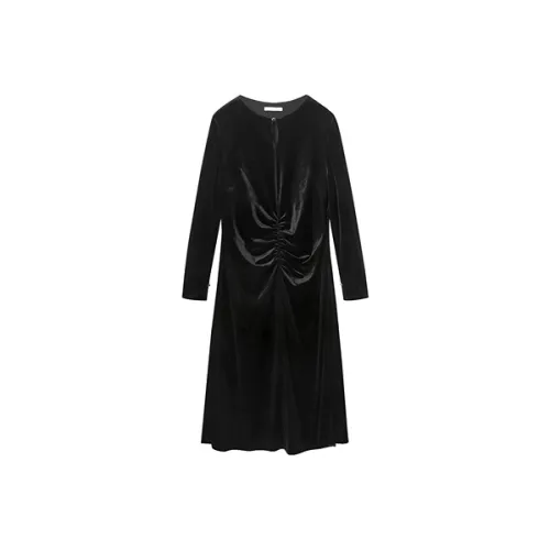 OVV Хепберн-черный Женские Длинные Платья с Длинными Рукавами