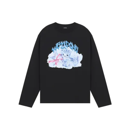 WE11DONE Длинный рукав Т-рубашка Унисекс Черный