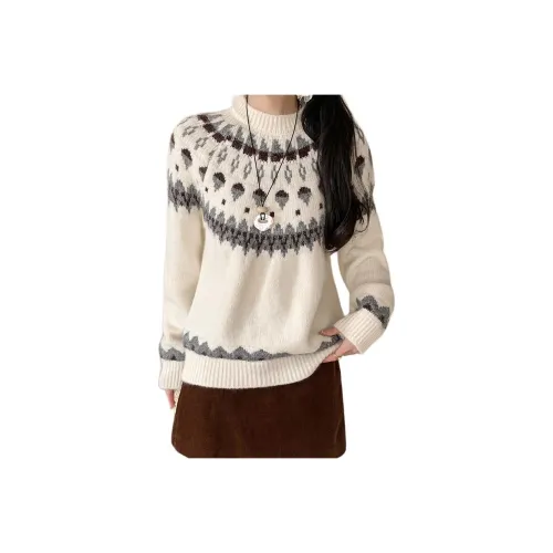 Mu Xiao Xin Ecru С подарками MU Xiaoxin Бренд Наклеенный Женский Трикотаж