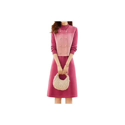 BONAS Длинное платье с длинными рукавами женское