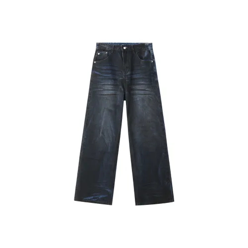 MOCHIN INRO Грязно-синие унисекс джинсы