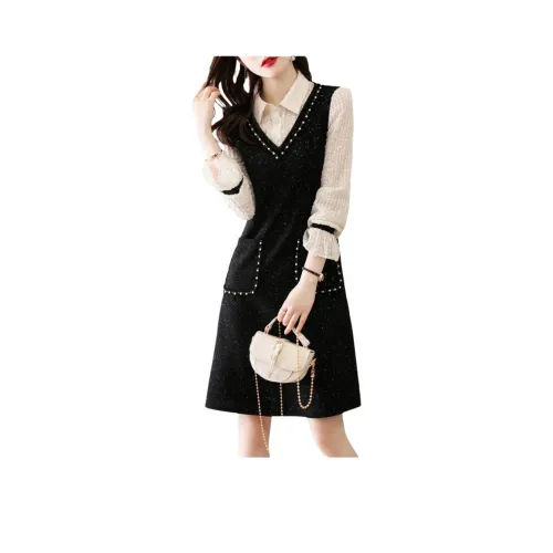 BONAS Длинное платье с длинными рукавами женское