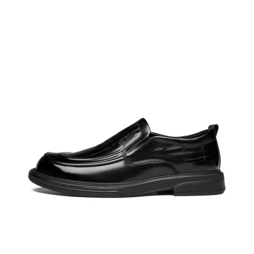 FAPAI Мужские повседневные туфли Low Top Черные Slip On Мужские