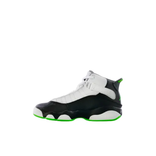 Jordan Air Jordan 6 Кольца MID Топ Детские баскетбольные кроссовки Белый Детские 3-7 лет