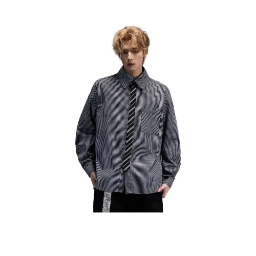 YINLANGSHIJIA Мужские черные рубашки