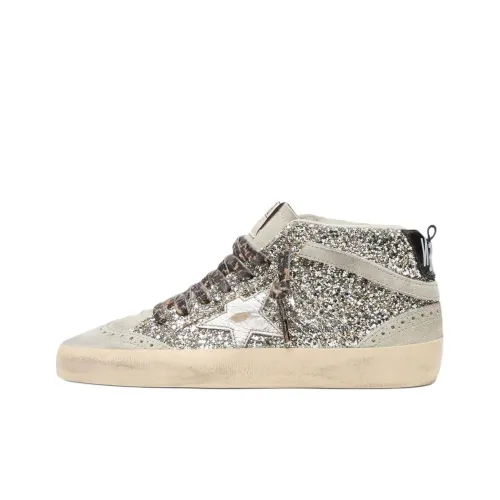 Golden Goose Mid Star MID Топ Скейтборд Кроссовки Женские Silver