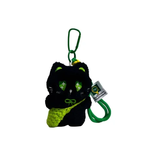 KUMAOYA Cute Bowknot Little Черный Кот Плюшевый Брелок 10 см Рекомендуемая Высота
