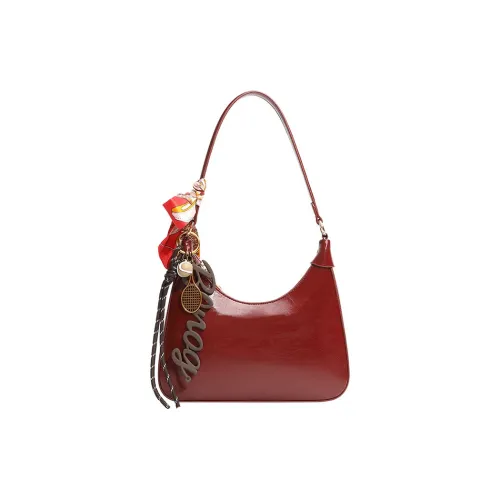 SMILE FOCUS ПУ (полиуретан) Сумка через плечо Стандартная Женская Бордовая